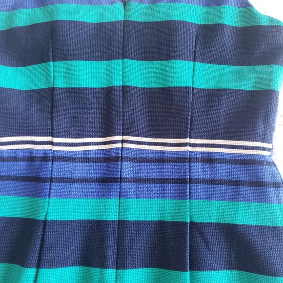 LOFT Sleeveless Fit & Flare Lined Stripe Multicolor DressSZ 00 - Picture 14 of 16